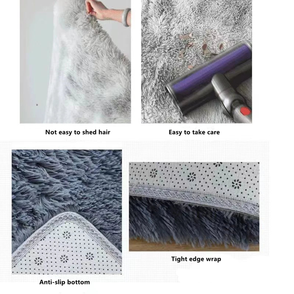 Tapis moelleux shag - texture des fibres