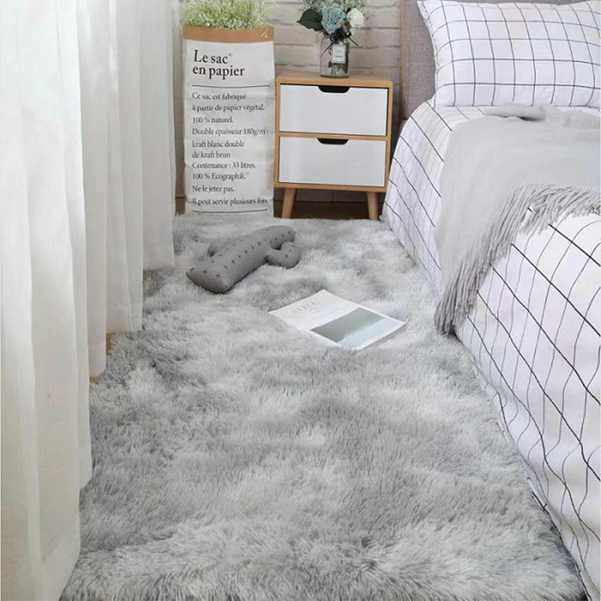 Tapis moelleux shag - ambiance salon