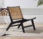 Fauteuil inclinable bois et rotin - vue principale