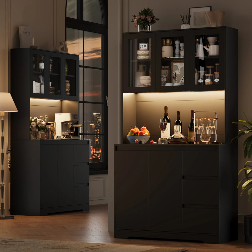 Buffet de rangement LED - éclairage allumé
