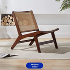 Fauteuil inclinable bois et rotin - ambiance déco