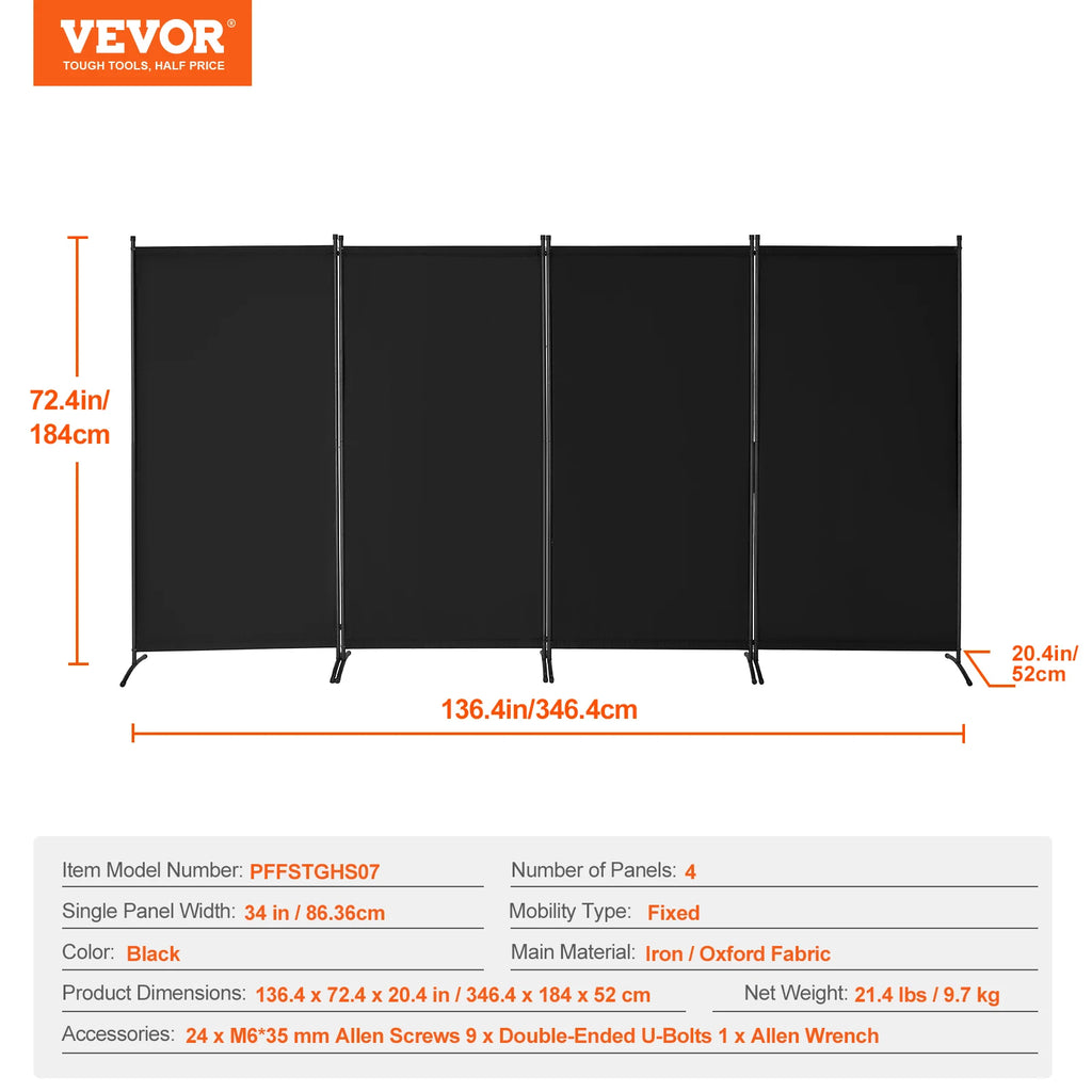 Paravent 4 panneaux pliable - ambiance déco