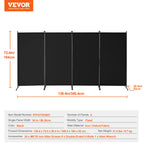 Paravent 4 panneaux pliable - ambiance déco