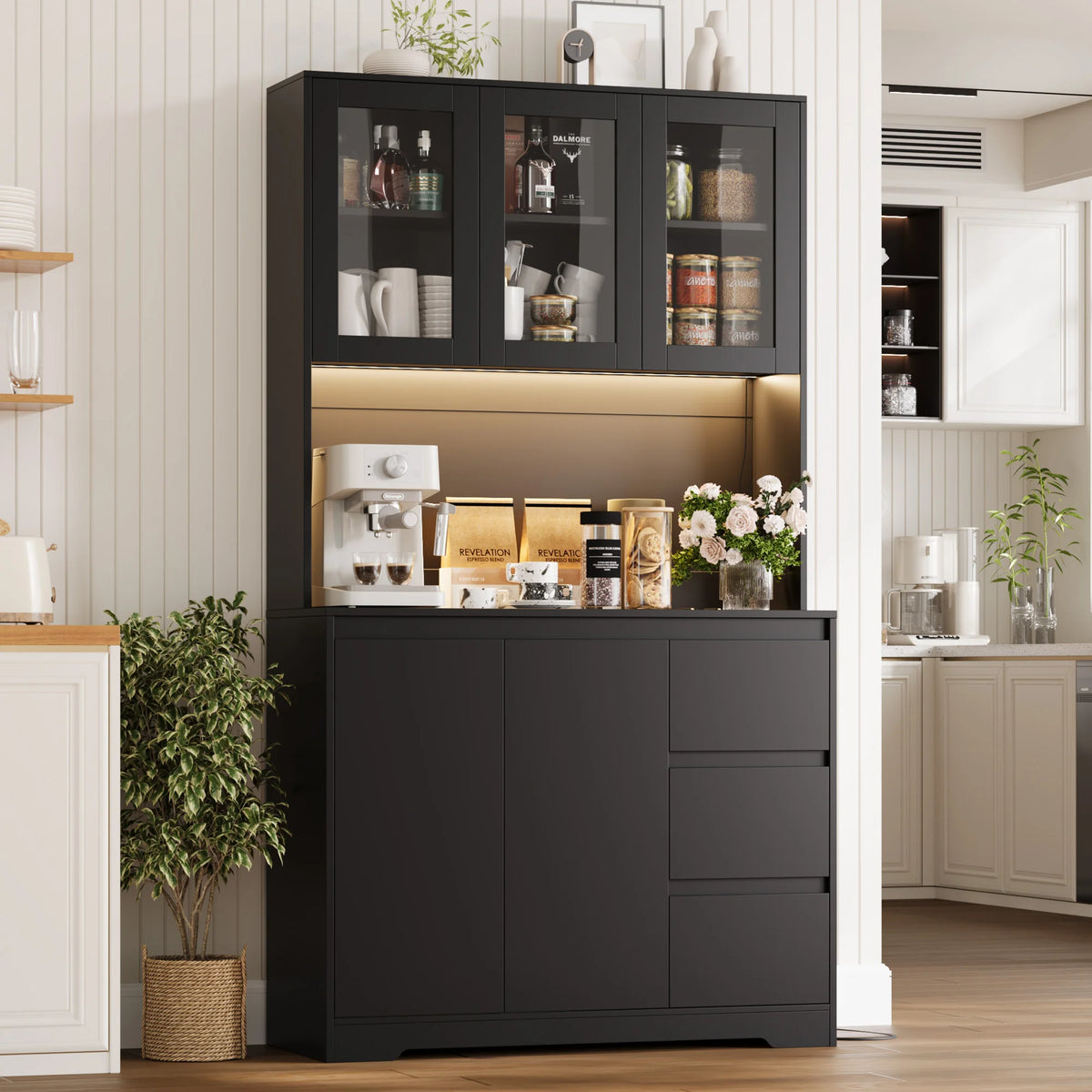 Buffet de rangement LED - intérieur étagères