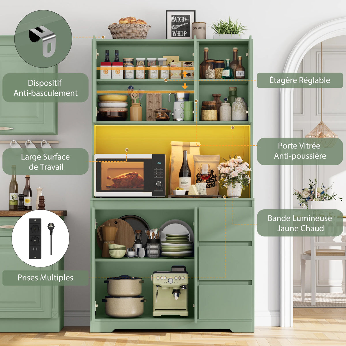 Buffet de rangement LED - mise en situation salon